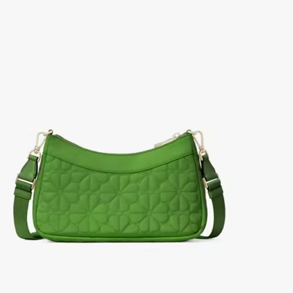 Kate Spade Green Quilted Shoulder Bag W Jewelry Bundle - Picture 8 of 11